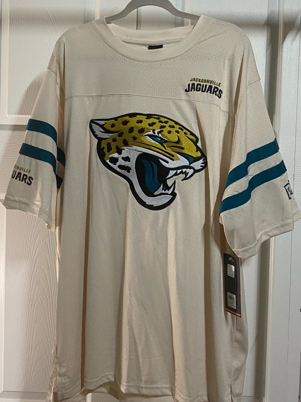 NFL  Mens Jacksonville Jaguars Jersey Cream and Blue XXL NWT